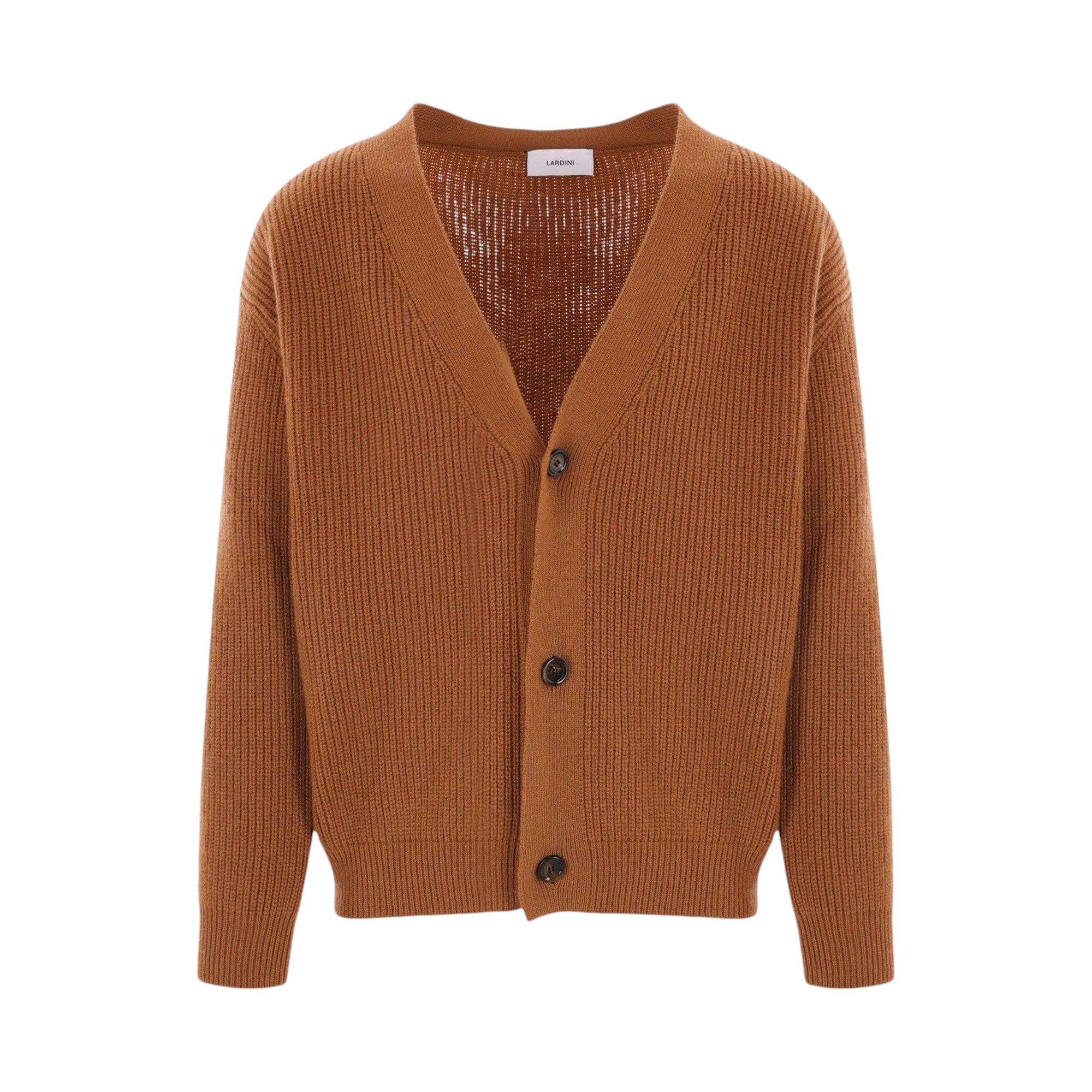 Ribbed Wool and Cashmere Cardigan-LARDINI-JOHN JULIA