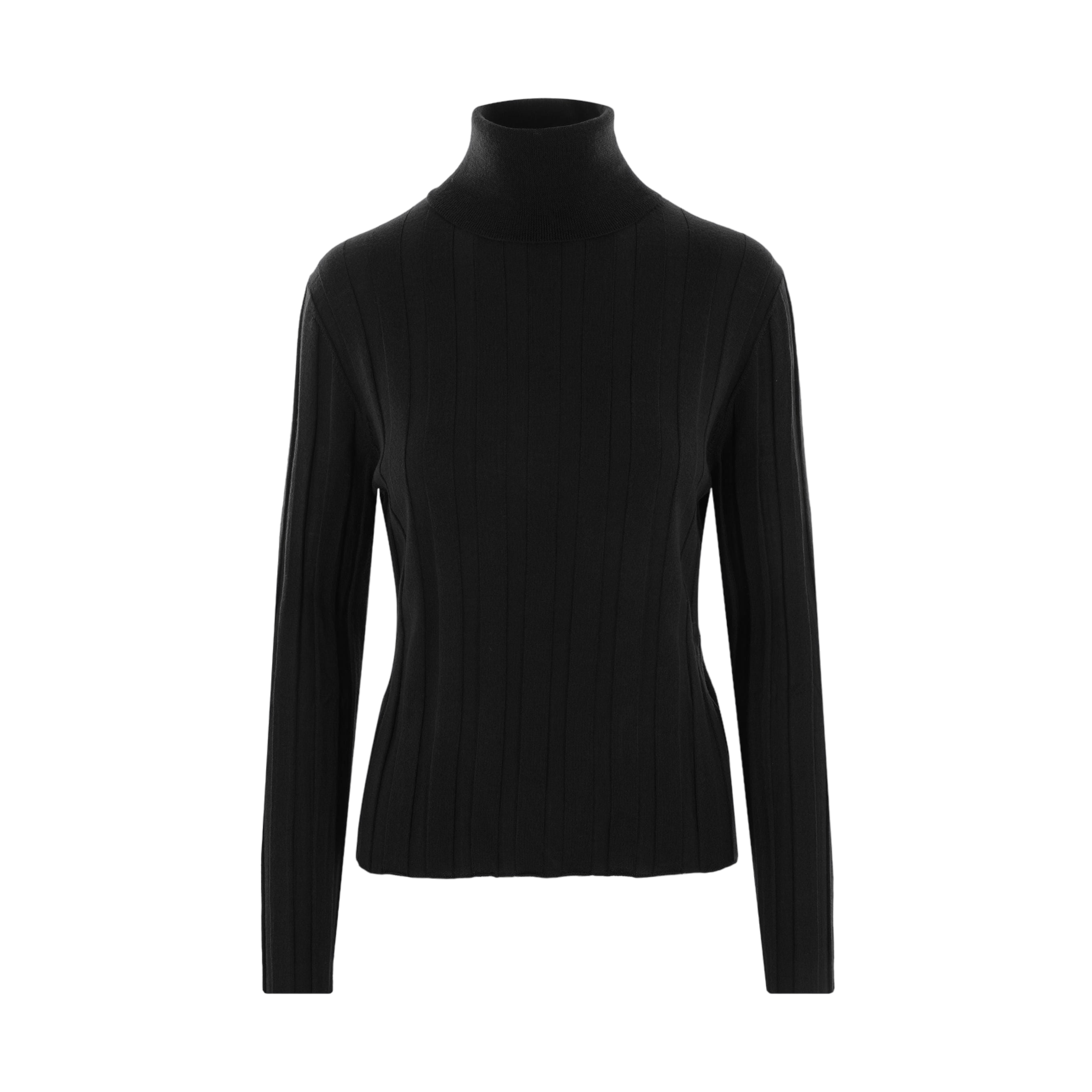 Ribbed Wool Turtleneck-ALLUDE-JOHN JULIA