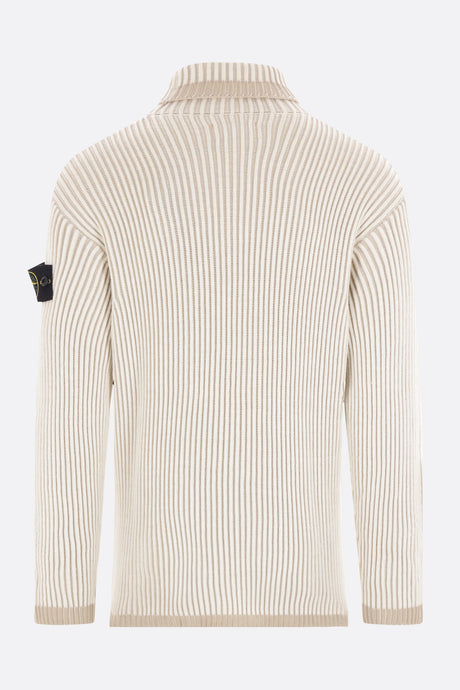 Ribbed Wool Turtleneck-STONE ISLAND-JOHN JULIA