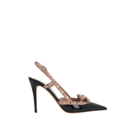 Rockstud Bow Patent Leather Slingbacks-VALENTINO GARAVANI-JOHN JULIA