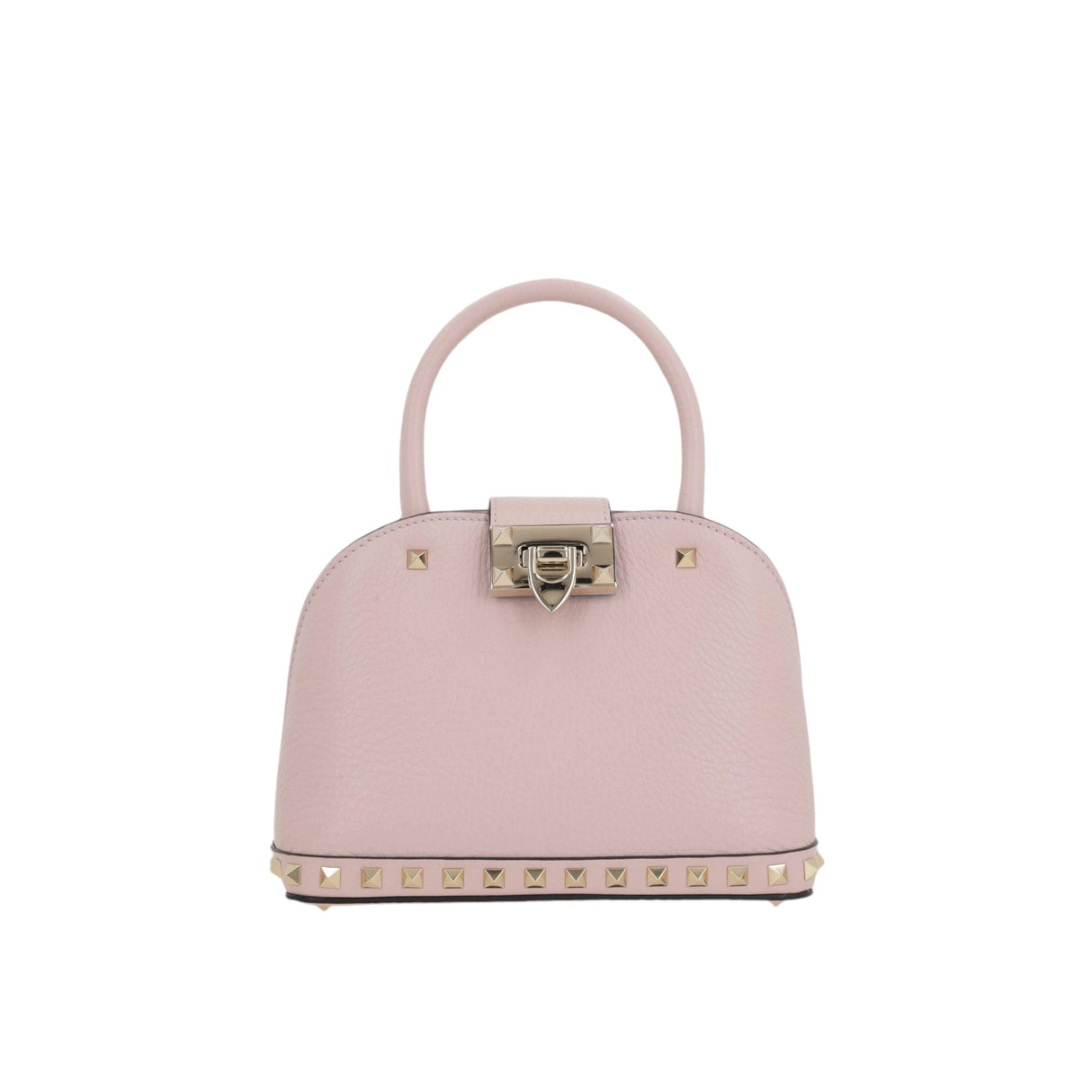 Rockstud Double Handbag In Grainy Leather-VALENTINO GARAVANI-JOHN JULIA