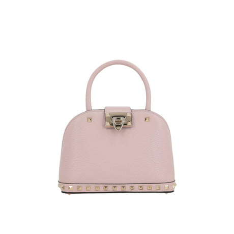 Rockstud Double Handbag In Grainy Leather-VALENTINO GARAVANI-JOHN JULIA