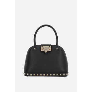 Rockstud Double Handbag In Grainy Leather-VALENTINO GARAVANI-JOHN JULIA