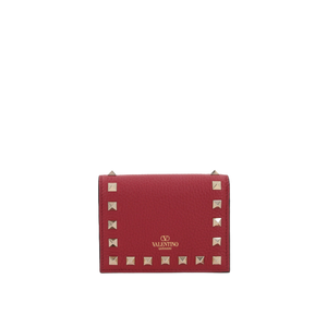 Rockstud Grainy Leather Flap Wallet-VALENTINO GARAVANI-JOHN JULIA