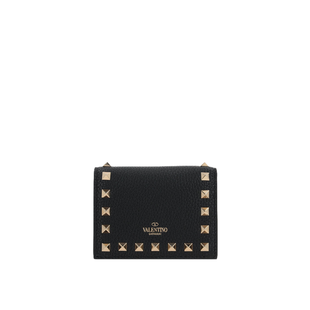 Rockstud Grainy Leather Flap Wallet-VALENTINO GARAVANI-JOHN JULIA