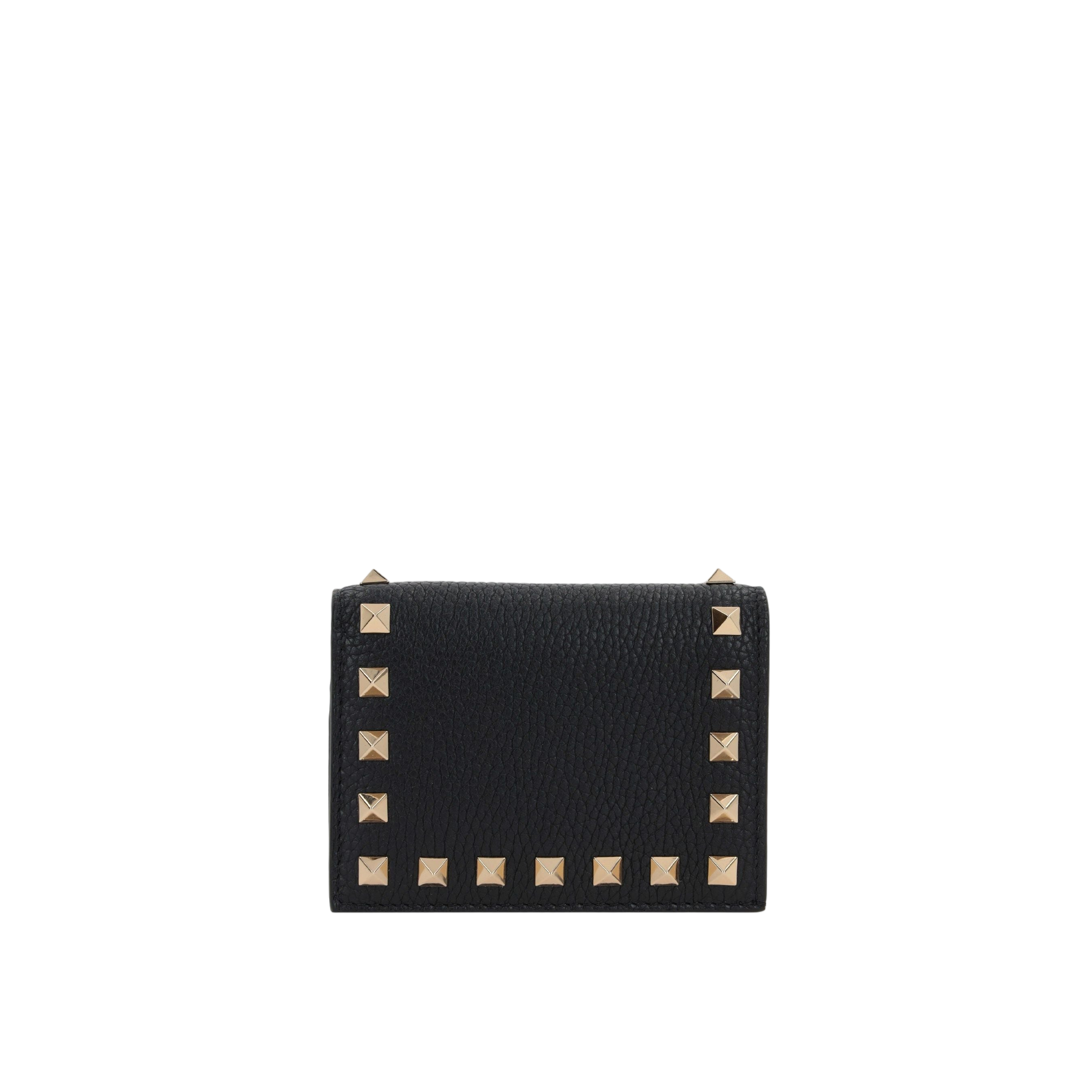 Rockstud Grainy Leather Flap Wallet-VALENTINO GARAVANI-JOHN JULIA