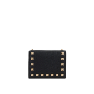 Rockstud Grainy Leather Flap Wallet-VALENTINO GARAVANI-JOHN JULIA