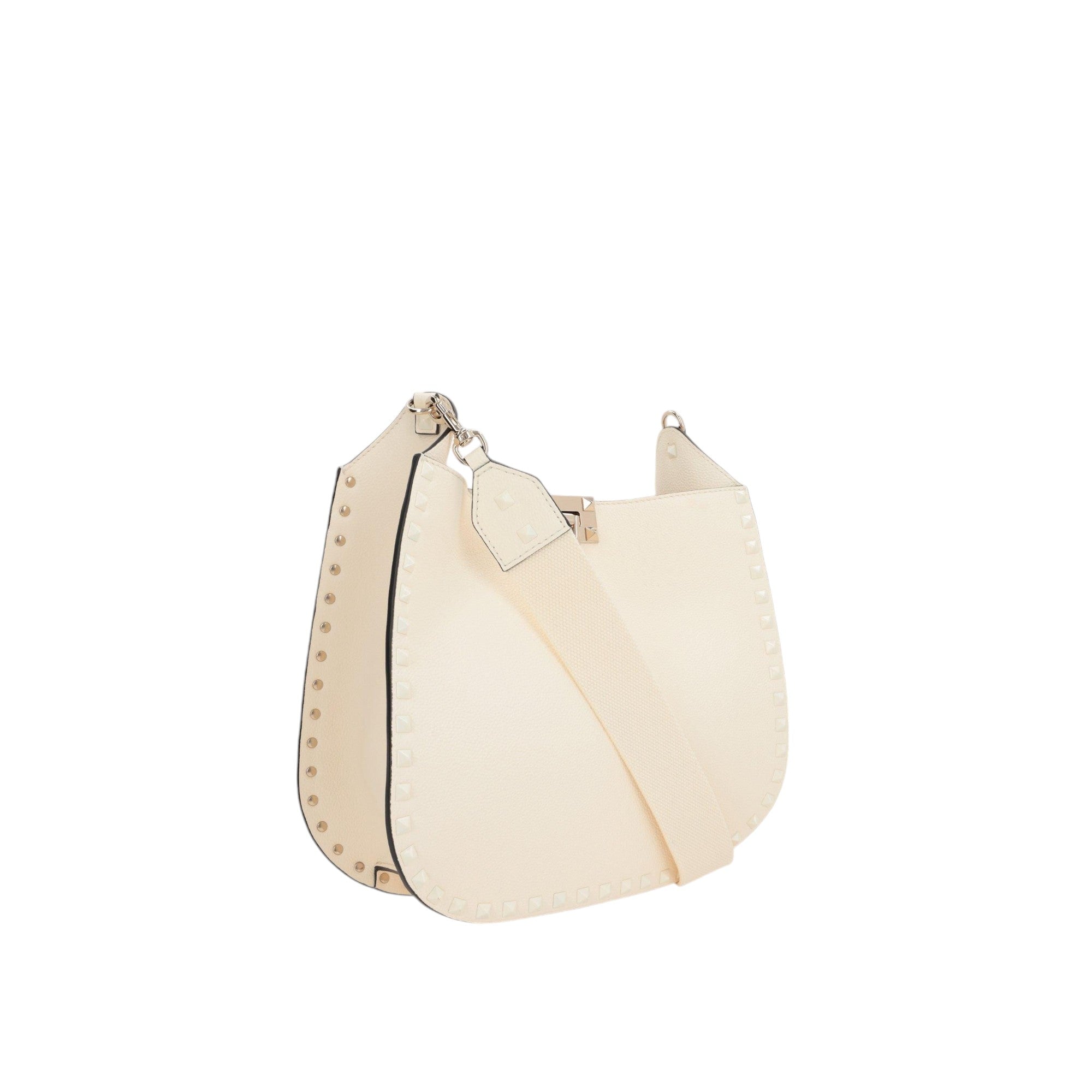 Rockstud Grainy Leather Hobo Bag-VALENTINO GARAVANI-JOHN JULIA