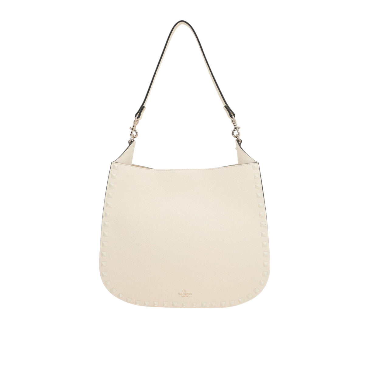 Rockstud Grainy Leather Hobo Bag-VALENTINO GARAVANI-JOHN JULIA