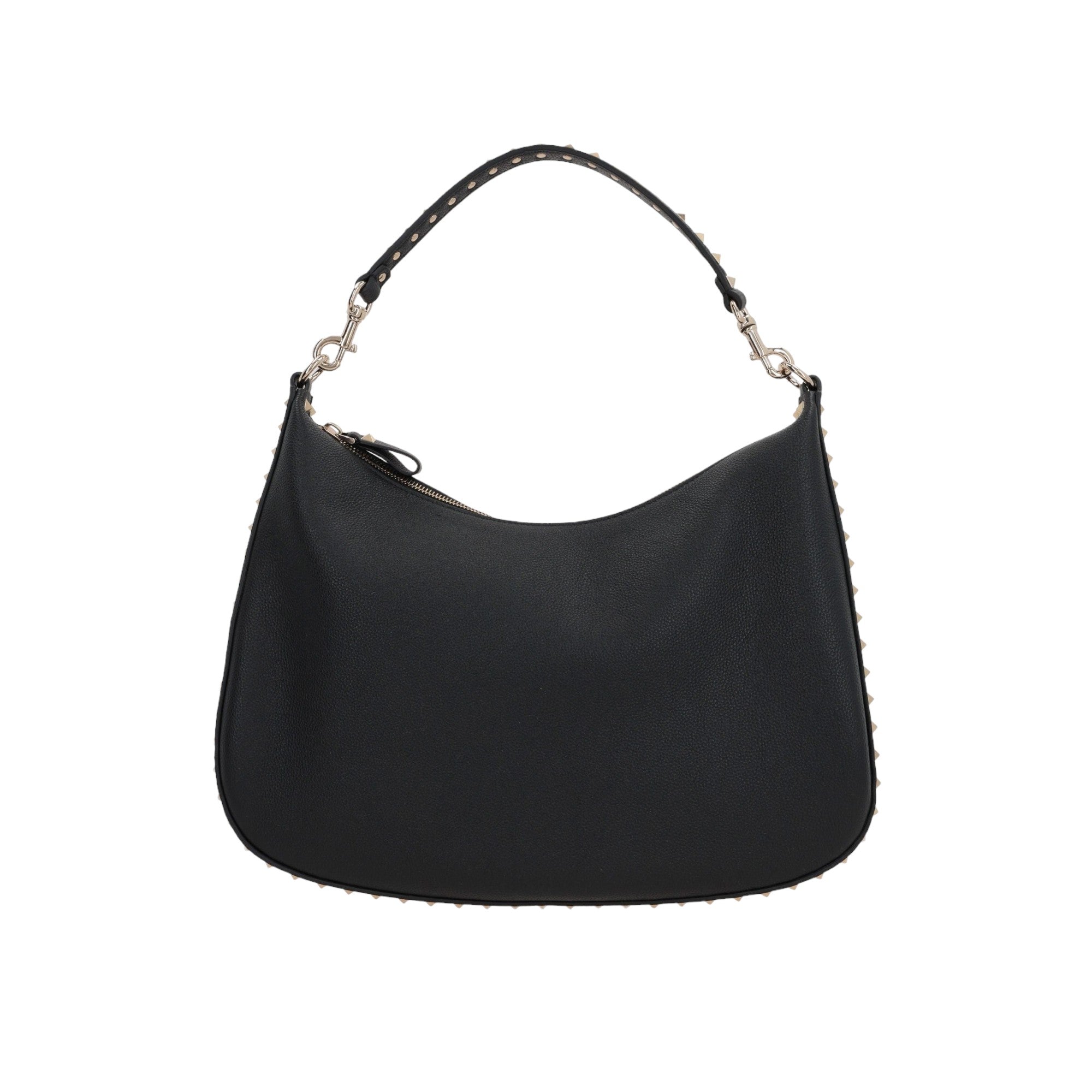 Rockstud Grainy Leather Hobo Bag-VALENTINO GARAVANI-JOHN JULIA