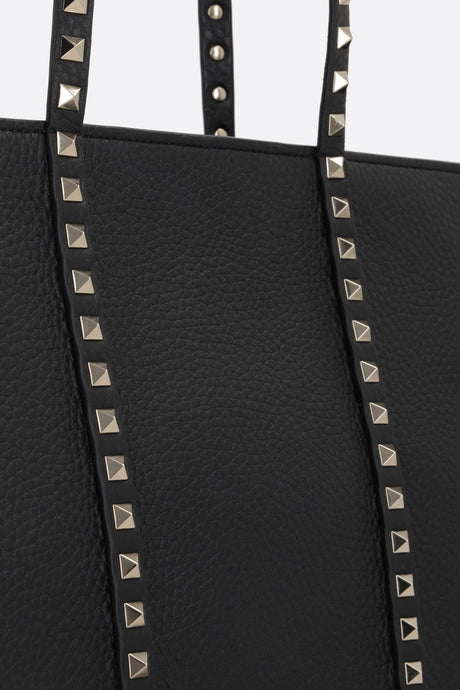 Rockstud Grainy Leather Tote Bag-VALENTINO GARAVANI-JOHN JULIA