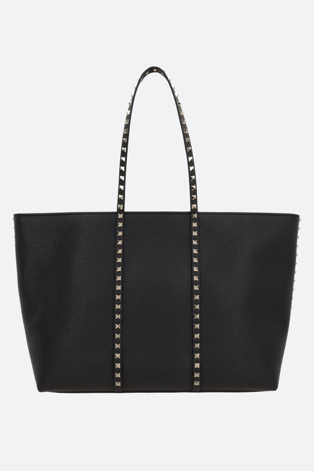 Rockstud Grainy Leather Tote Bag-VALENTINO GARAVANI-JOHN JULIA