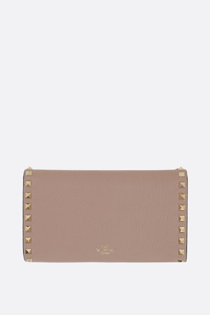 Rockstud Grainy Leather Wallet On Chain-VALENTINO GARAVANI-JOHN JULIA