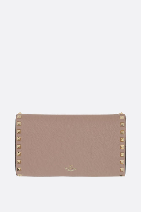 Rockstud Grainy Leather Wallet On Chain-VALENTINO GARAVANI-JOHN JULIA