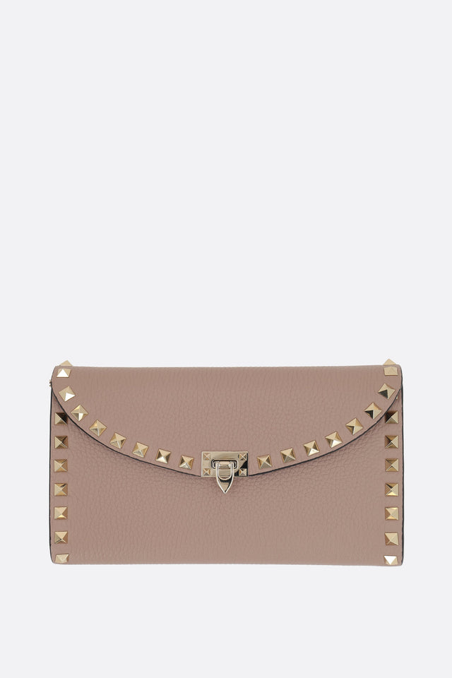 Rockstud Grainy Leather Wallet On Chain-VALENTINO GARAVANI-JOHN JULIA