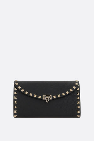 Rockstud Grainy Leather Wallet On Chain-VALENTINO GARAVANI-JOHN JULIA