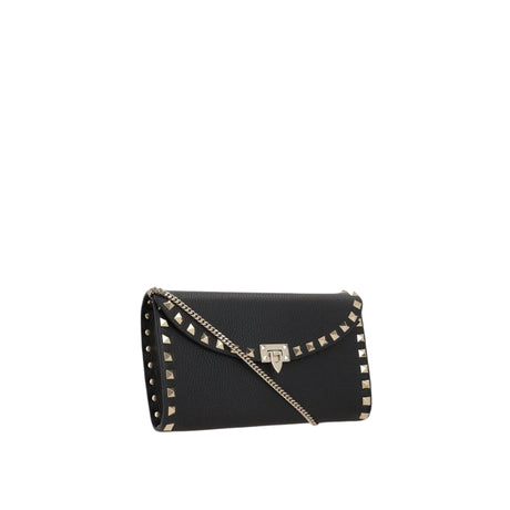 Rockstud Leather Wallet On Chain-VALENTINO GARAVANI-JOHN JULIA