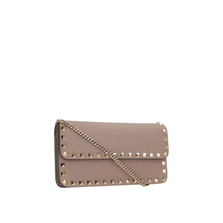 Rockstud Leather Wallet On Chain-VALENTINO GARAVANI-JOHN JULIA