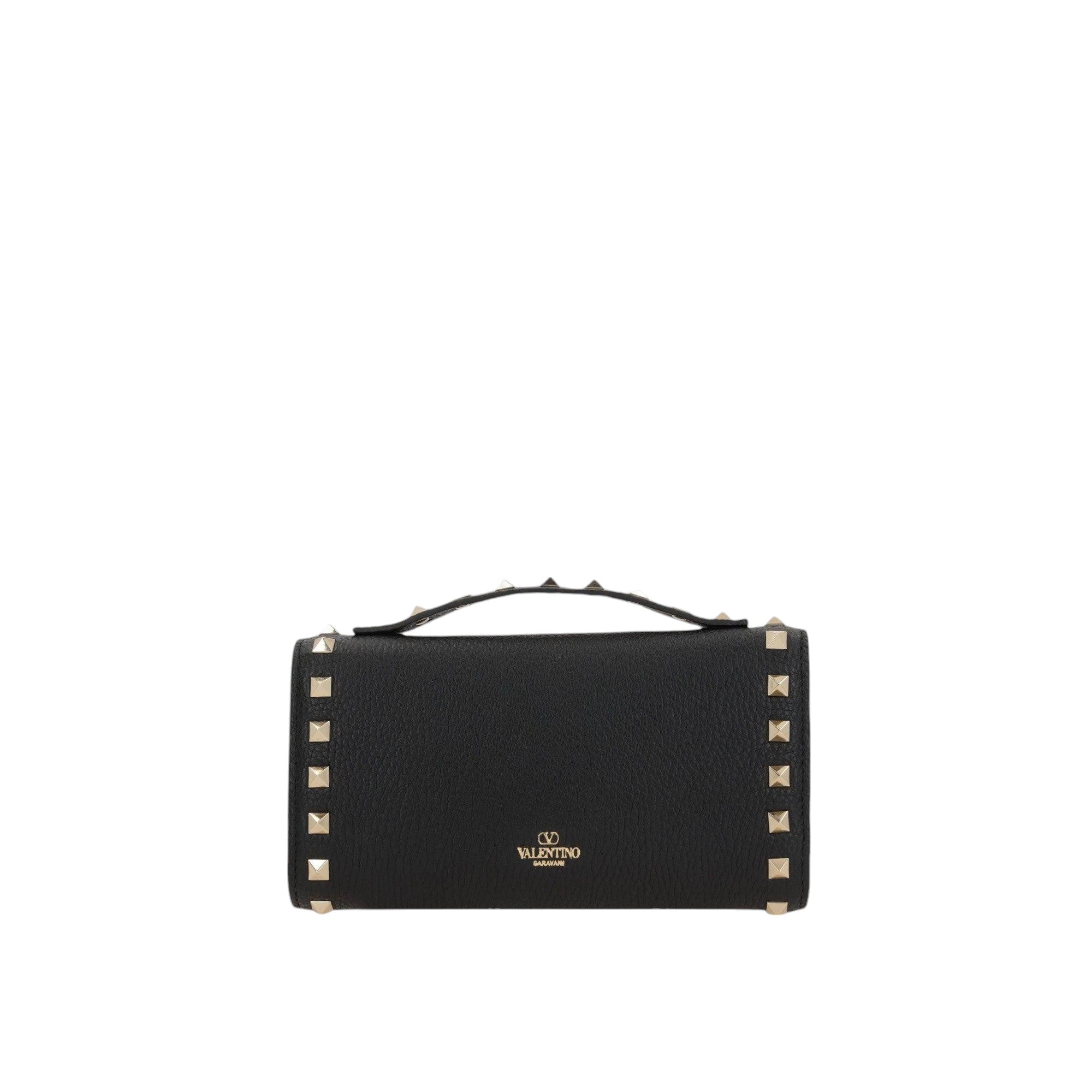 Rockstud Leather Wallet On Chain-VALENTINO GARAVANI-JOHN JULIA