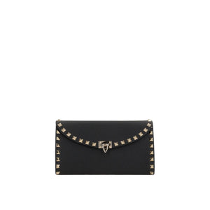 Rockstud Leather Wallet On Chain-VALENTINO GARAVANI-JOHN JULIA