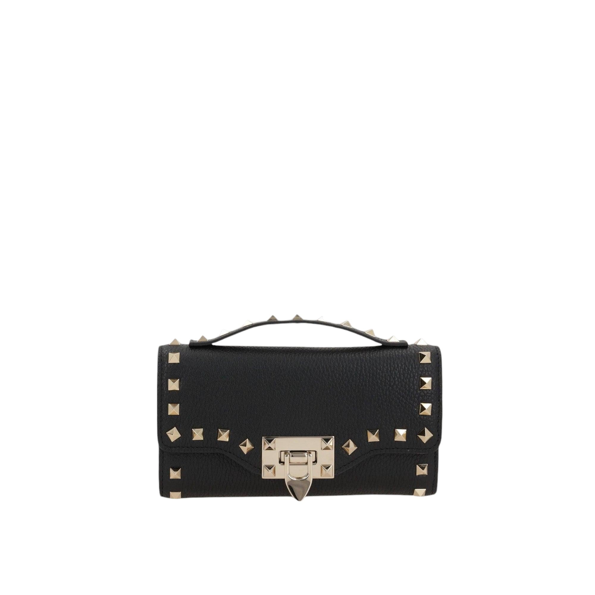 Rockstud Leather Wallet On Chain-VALENTINO GARAVANI-JOHN JULIA