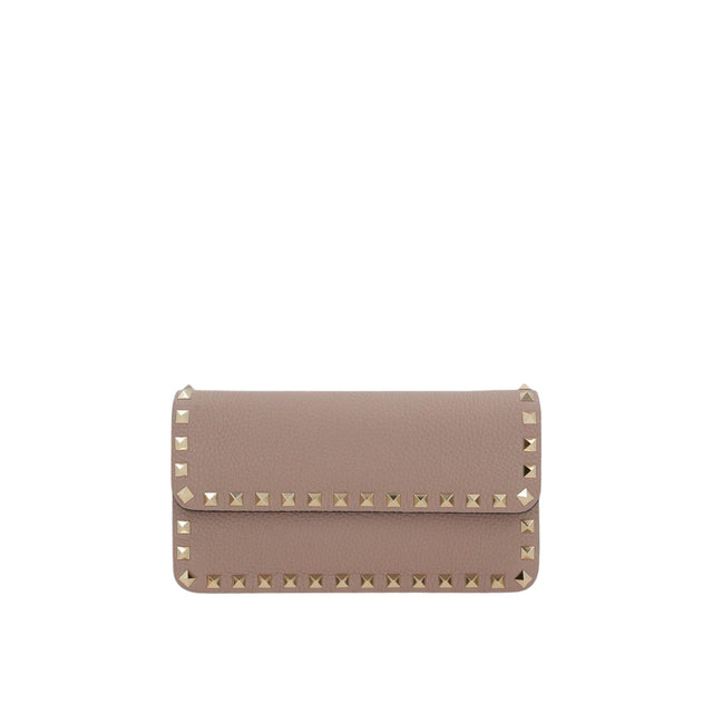 Rockstud Leather Wallet On Chain-VALENTINO GARAVANI-JOHN JULIA