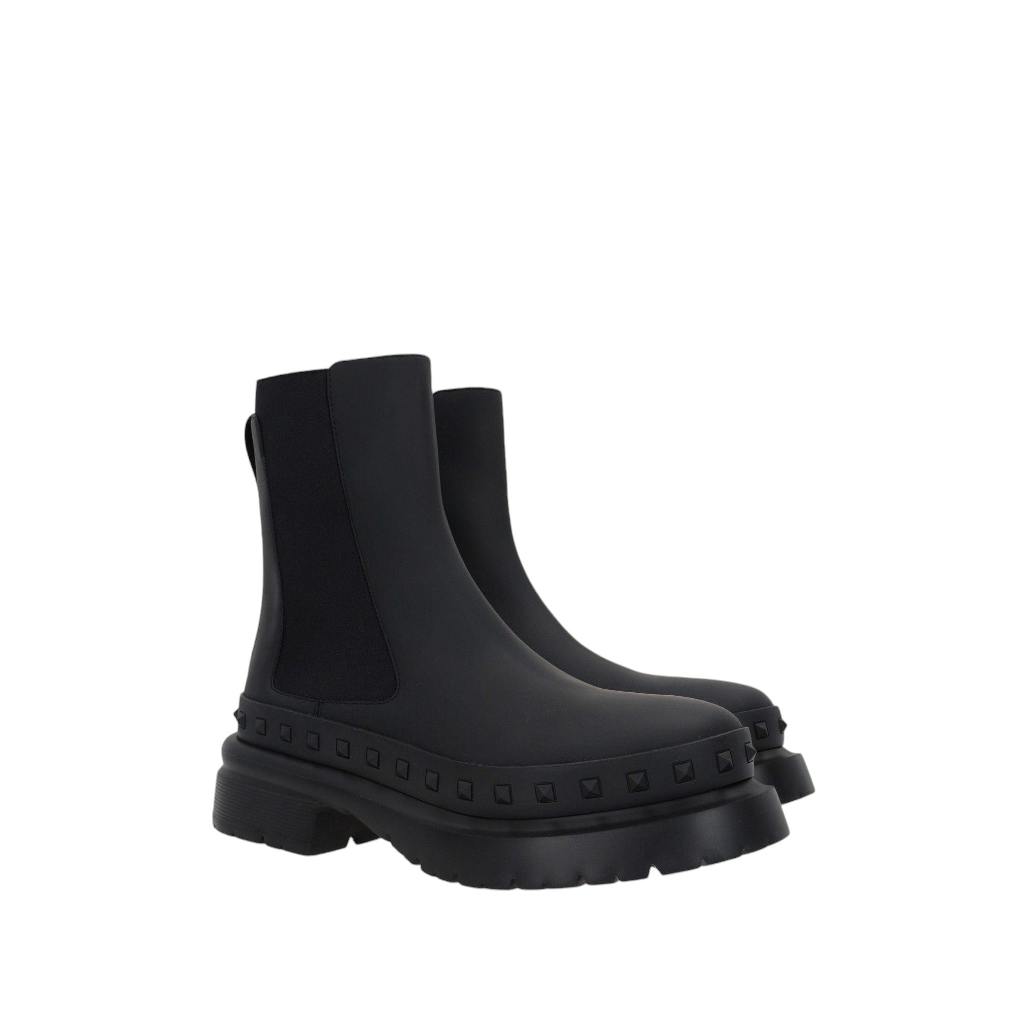 Rockstud M-way Matte Leather Chelsea Boots-VALENTINO GARAVANI-JOHN JULIA