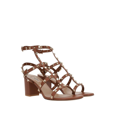 Rockstud Sandals In Smooth Leather-VALENTINO GARAVANI-JOHN JULIA