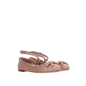 Rockstud Satin Ballerinas-VALENTINO GARAVANI-JOHN JULIA