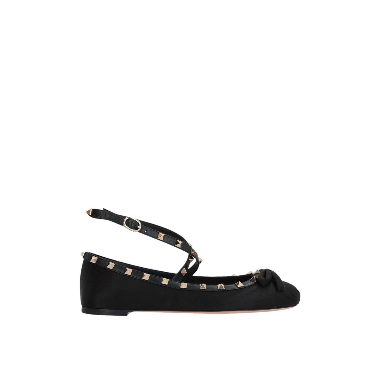 Rockstud Satin Ballerinas-VALENTINO GARAVANI-JOHN JULIA