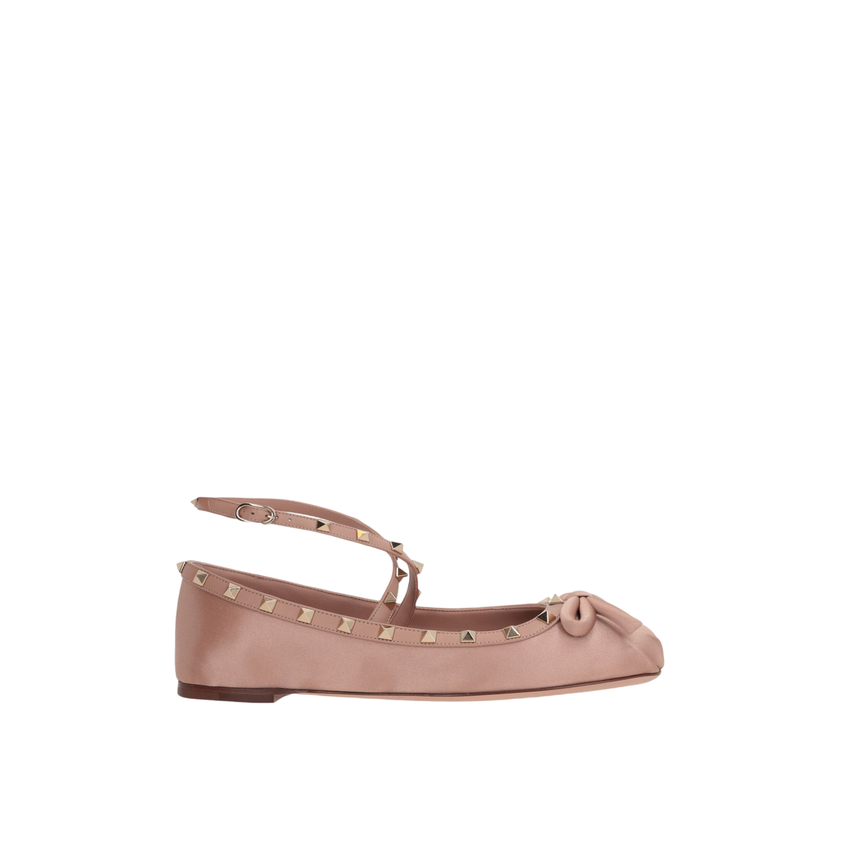 Rockstud Satin Ballerinas-VALENTINO GARAVANI-JOHN JULIA