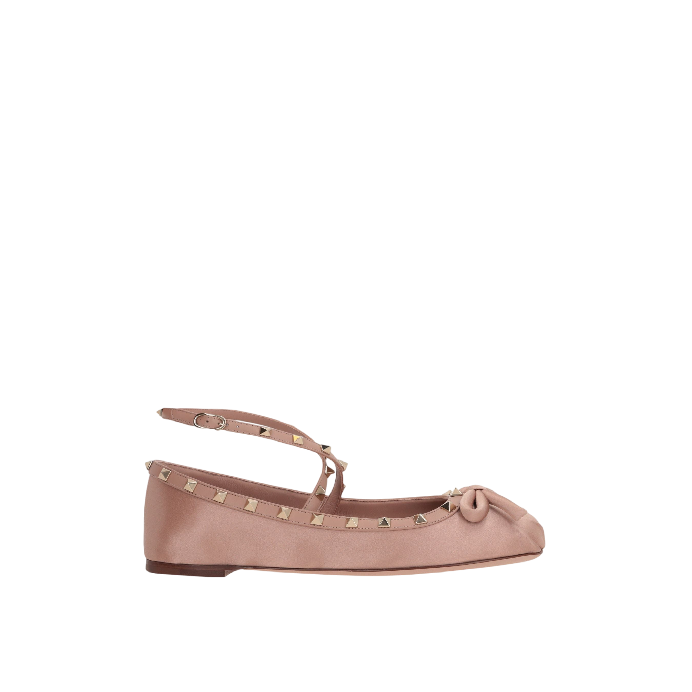 Rockstud Satin Ballerinas-VALENTINO GARAVANI-JOHN JULIA