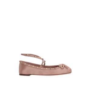 Rockstud Satin Ballerinas-VALENTINO GARAVANI-JOHN JULIA