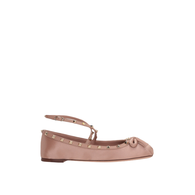 Rockstud Satin Ballerinas-VALENTINO GARAVANI-JOHN JULIA