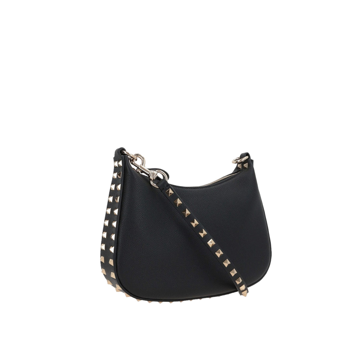 Rockstud Small Grainy Leather Hobo Bag-VALENTINO GARAVANI-JOHN JULIA