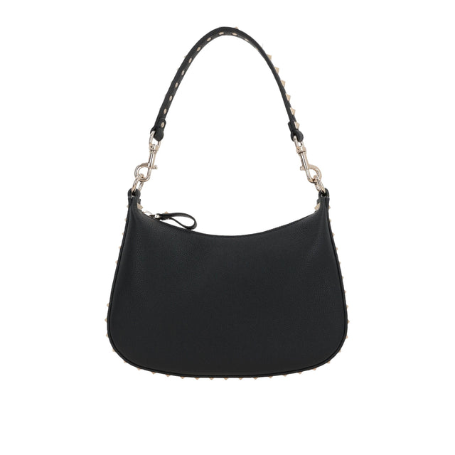 Rockstud Small Grainy Leather Hobo Bag-VALENTINO GARAVANI-JOHN JULIA