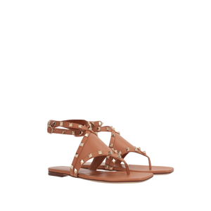 Rockstud Smooth Leather Thong Sandals-VALENTINO GARAVANI-JOHN JULIA