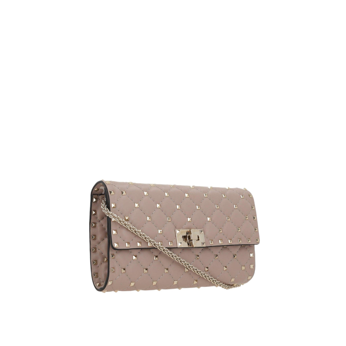 Rockstud Spike Quilted Nappa Chain Clutch-VALENTINO GARAVANI-JOHN JULIA