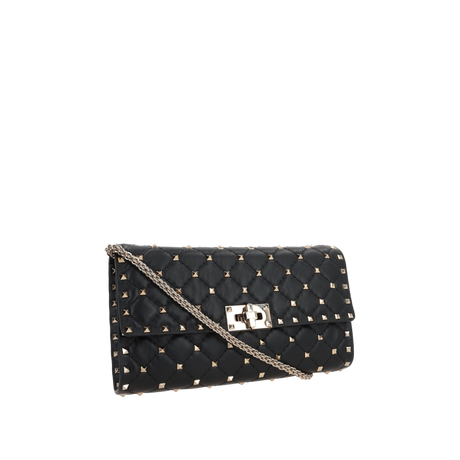 Rockstud Spike Quilted Nappa Chain Clutch-VALENTINO GARAVANI-JOHN JULIA