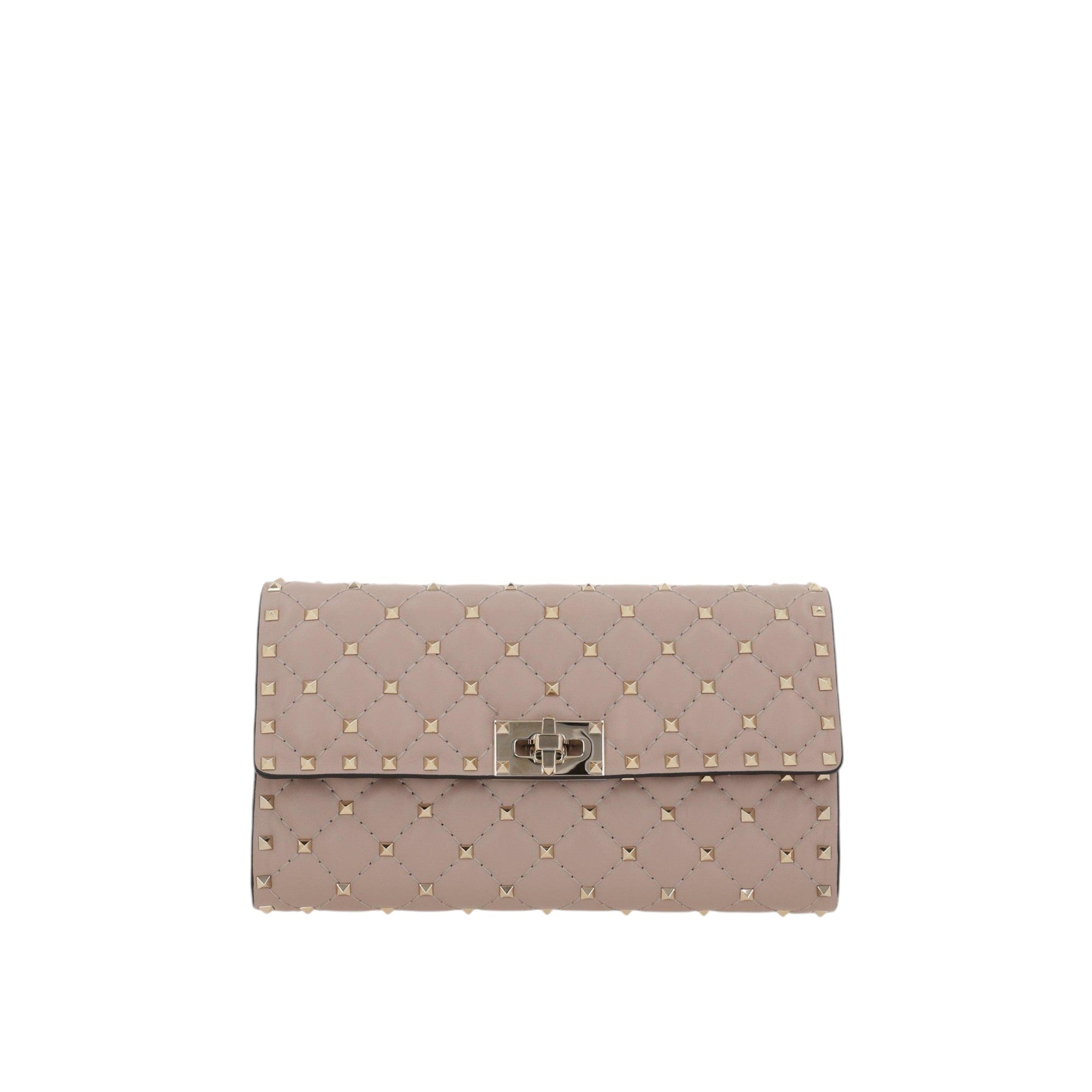 Rockstud Spike Quilted Nappa Chain Clutch-VALENTINO GARAVANI-JOHN JULIA