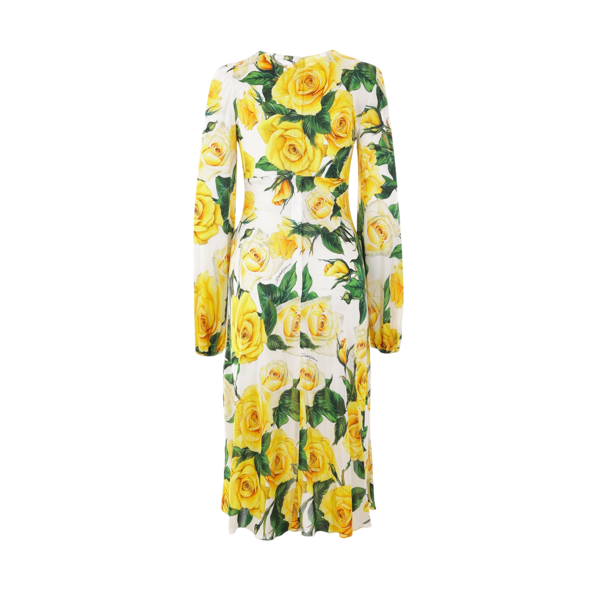 Roses Printed Viscose Dress-DOLCE & GABBANA-JOHN JULIA