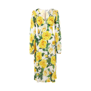 Roses Printed Viscose Dress-DOLCE & GABBANA-JOHN JULIA