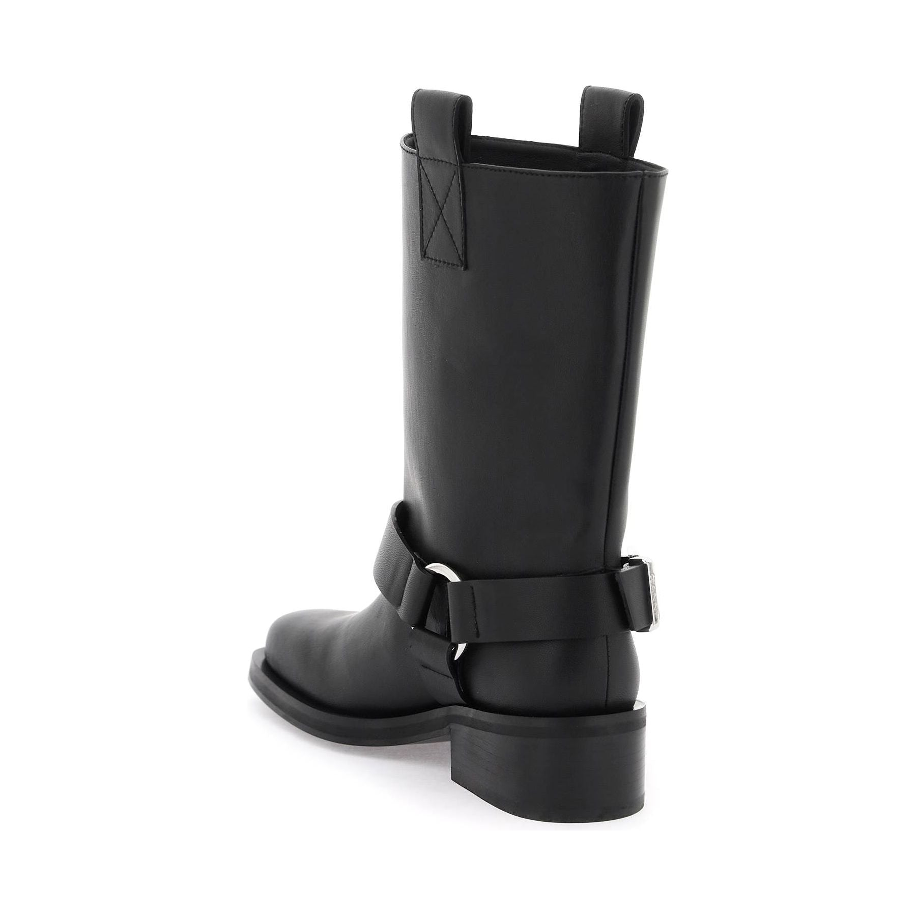 Recycled Leather Mid Shaft Biker Boots