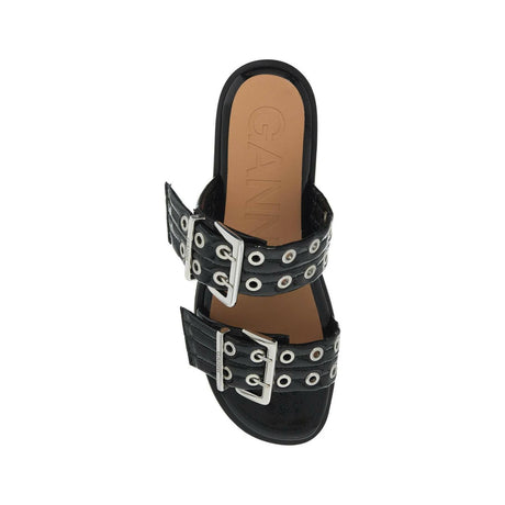 Feminine Buckle Two-Buckle Sandals.