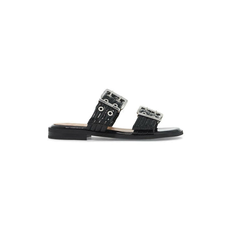 Feminine Buckle Two-Buckle Sandals.