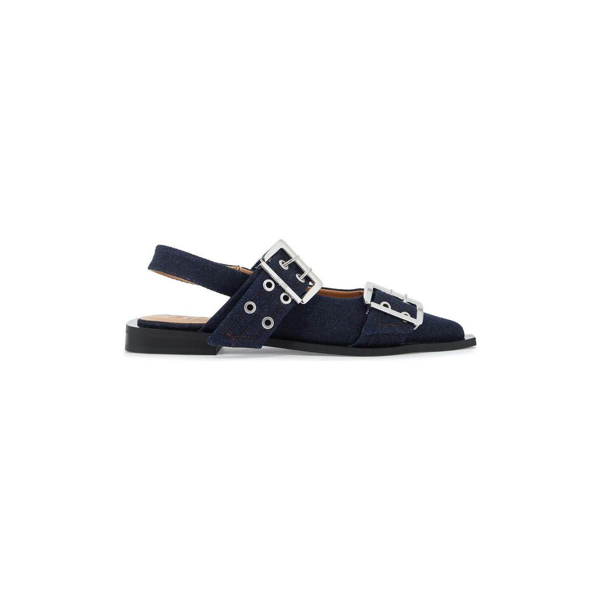 Recycled Denim Slingback Flats