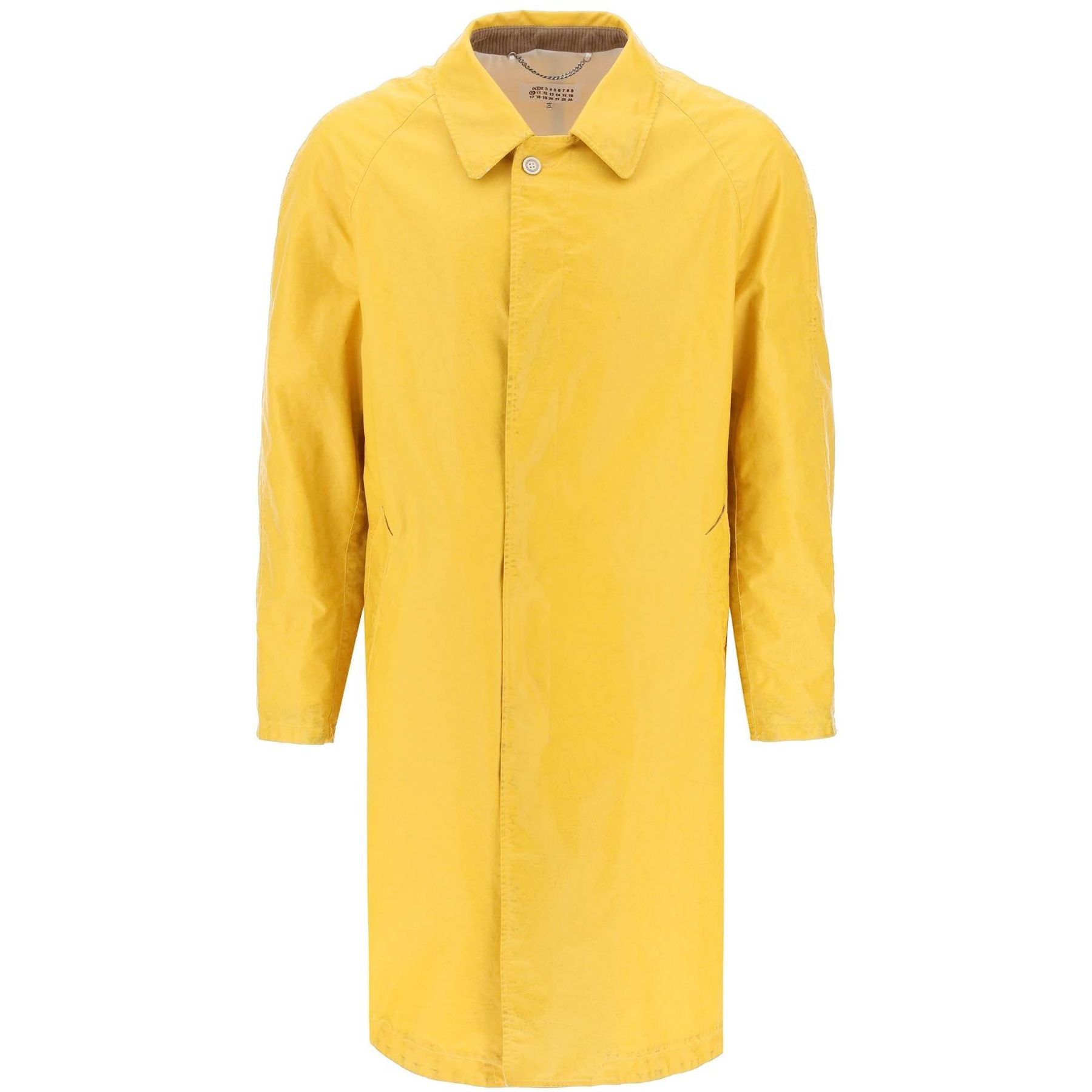 Worn-Out Coated Cotton Trench Coat