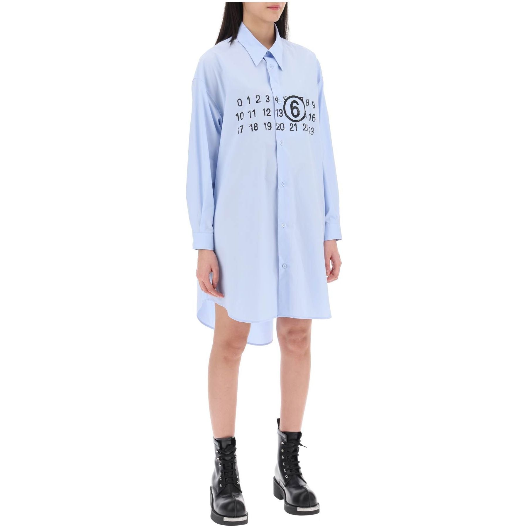 Numeric Logo Poplin Shirt Dress