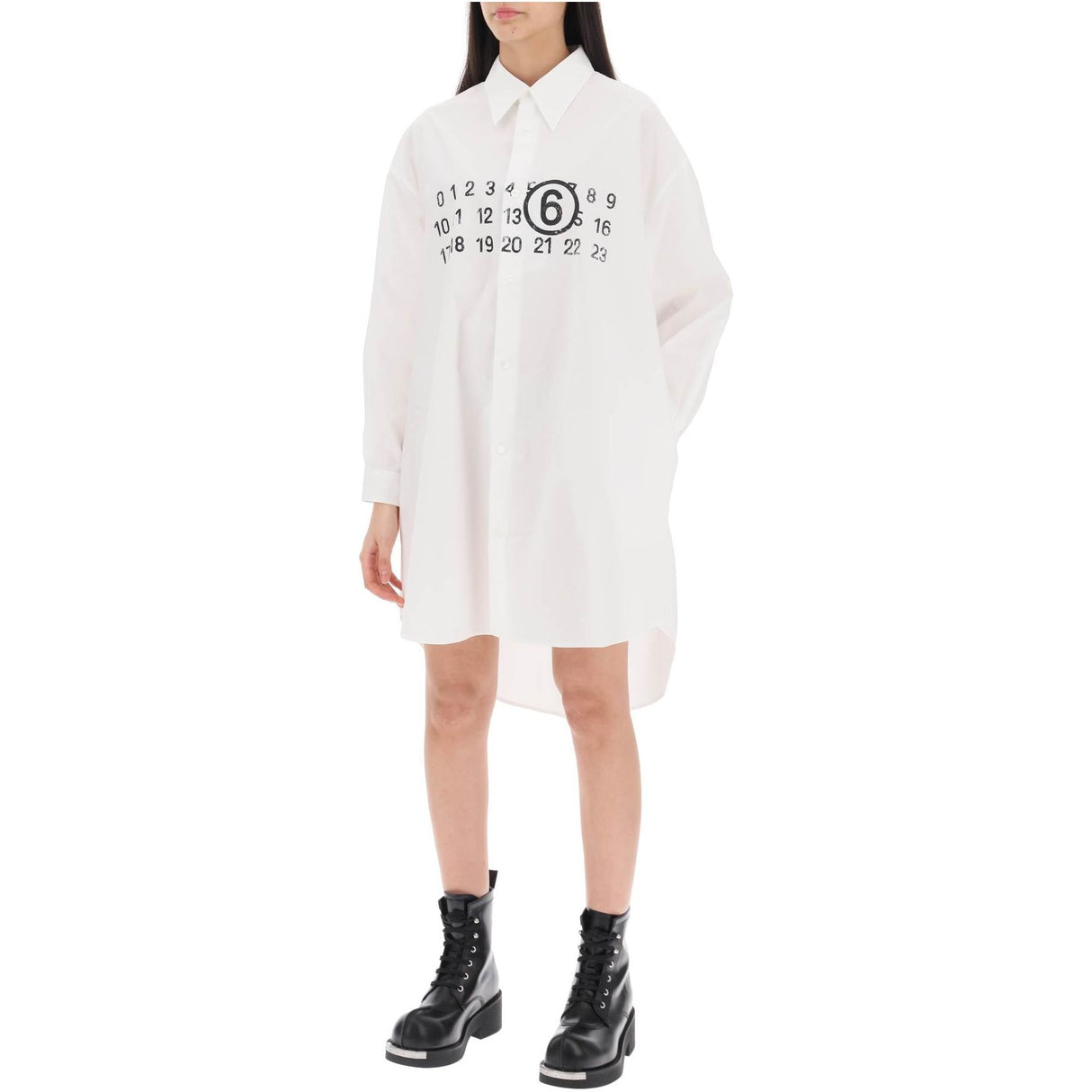 Numeric Logo Poplin Shirt Dress