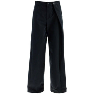 Wide-Leg Cotton Trousers.